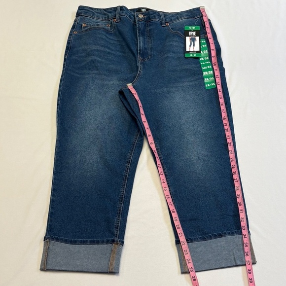 Frye Women's Cuffed Crop Jeans, Stretch, High Rise, Dark Blue, Size 12, NWT - Picture 12 of 16